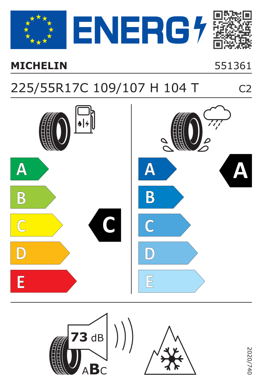 Michelin 225/55R17C 109/107H PS=104T Agilis CrossClimate