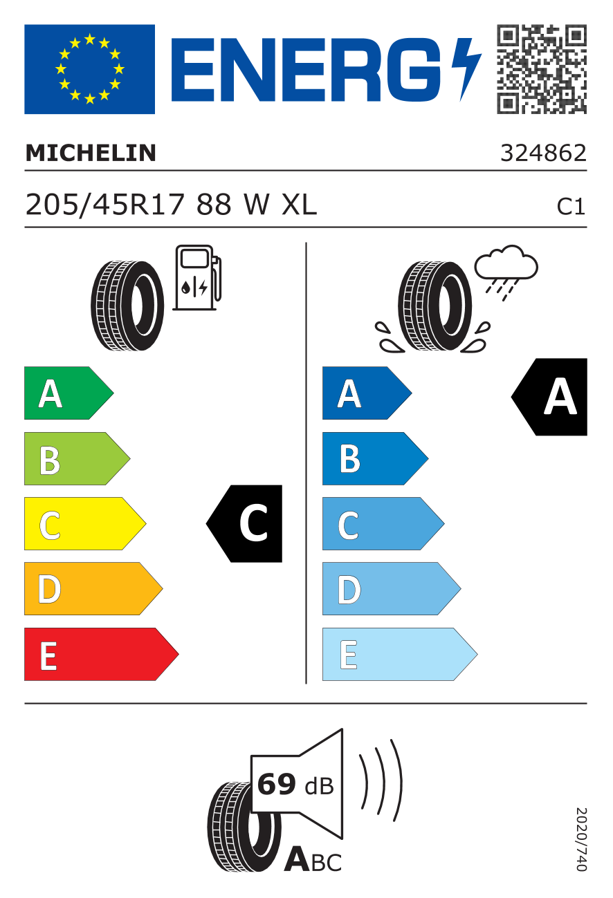 Michelin 205/45R17 88W XL * Primacy 3