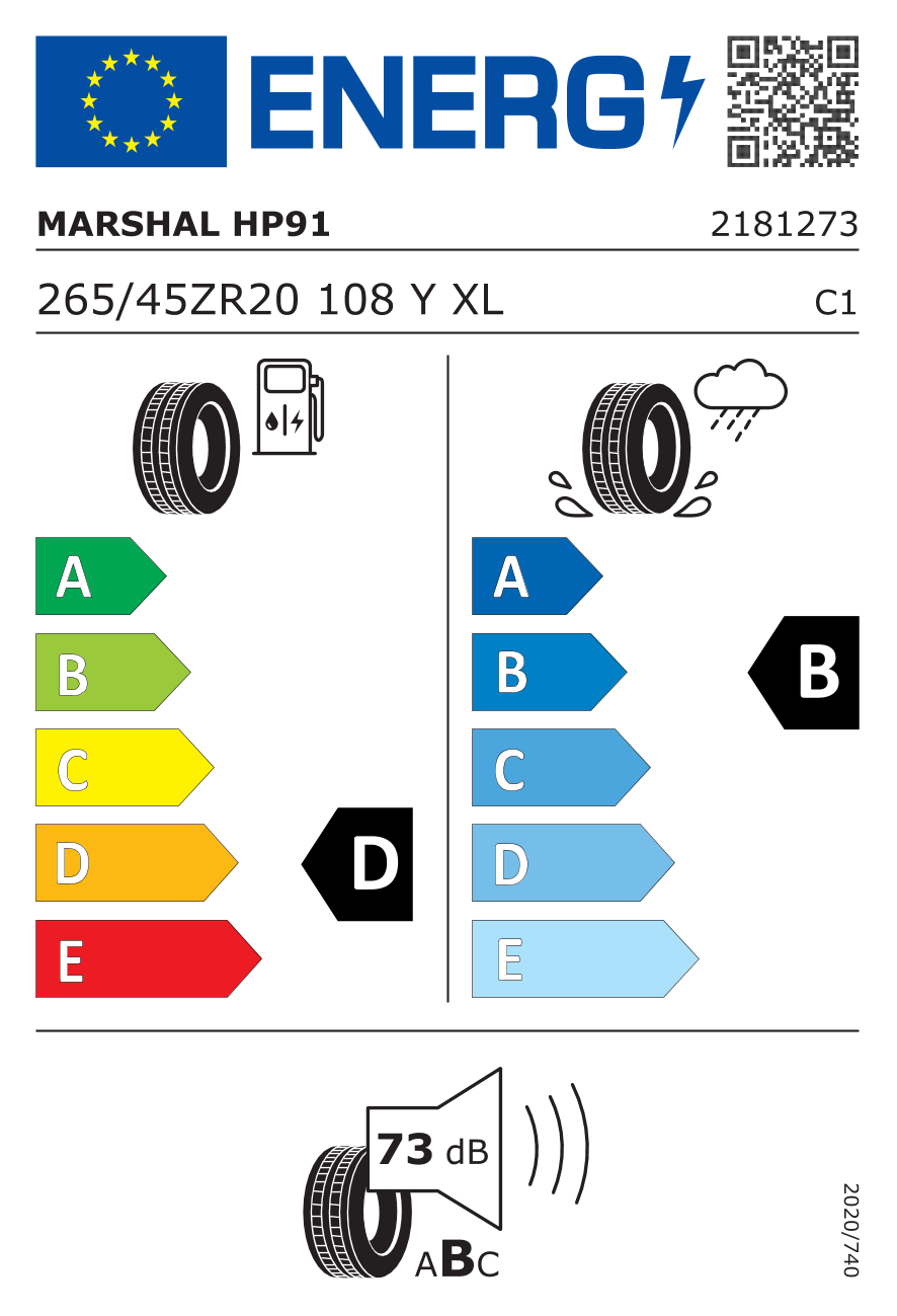 Marshal 265/45R20 108Y XL Crugen HP91